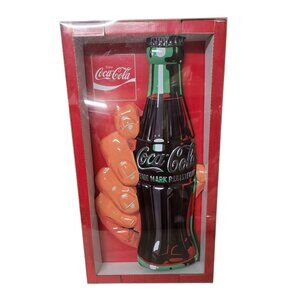 Coca-Cola 100th Anniversary 3D Metal Bottle Sign Original Box 20.5" x 10.5"
